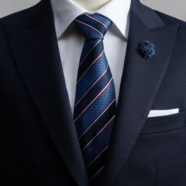 Navy silk tie  Tailor Store®