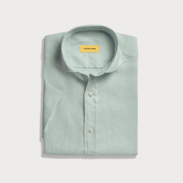 slim fit dress slacks All Day Stripe Short Sleeve Shirt - Sage Green main image 0