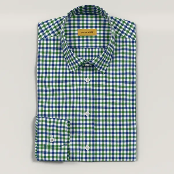 Green Checked Business Shirt Green Checked Business Shirt
