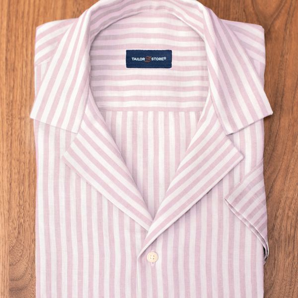 pink striped dress shirt Light pink striped linen resort shirt