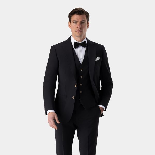 Black three piece stretch suit Tailor Store