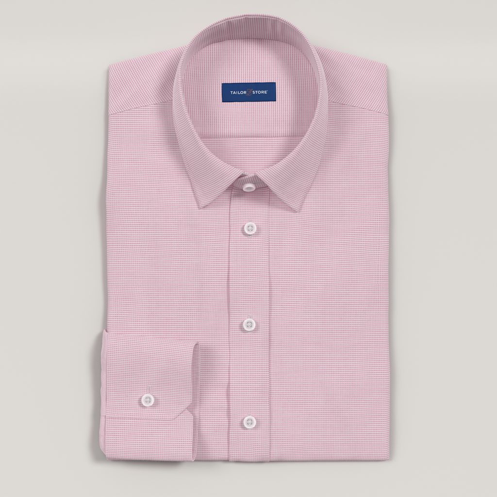 Pink stretch dobby easy iron shirt