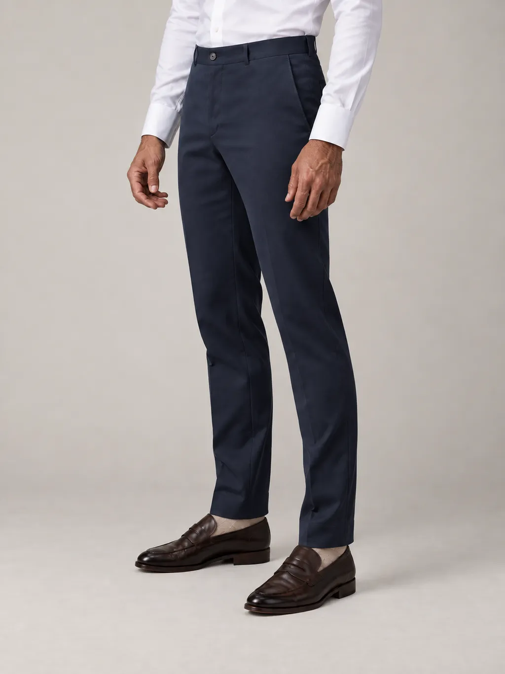 Skræddersyet navy stretch chino