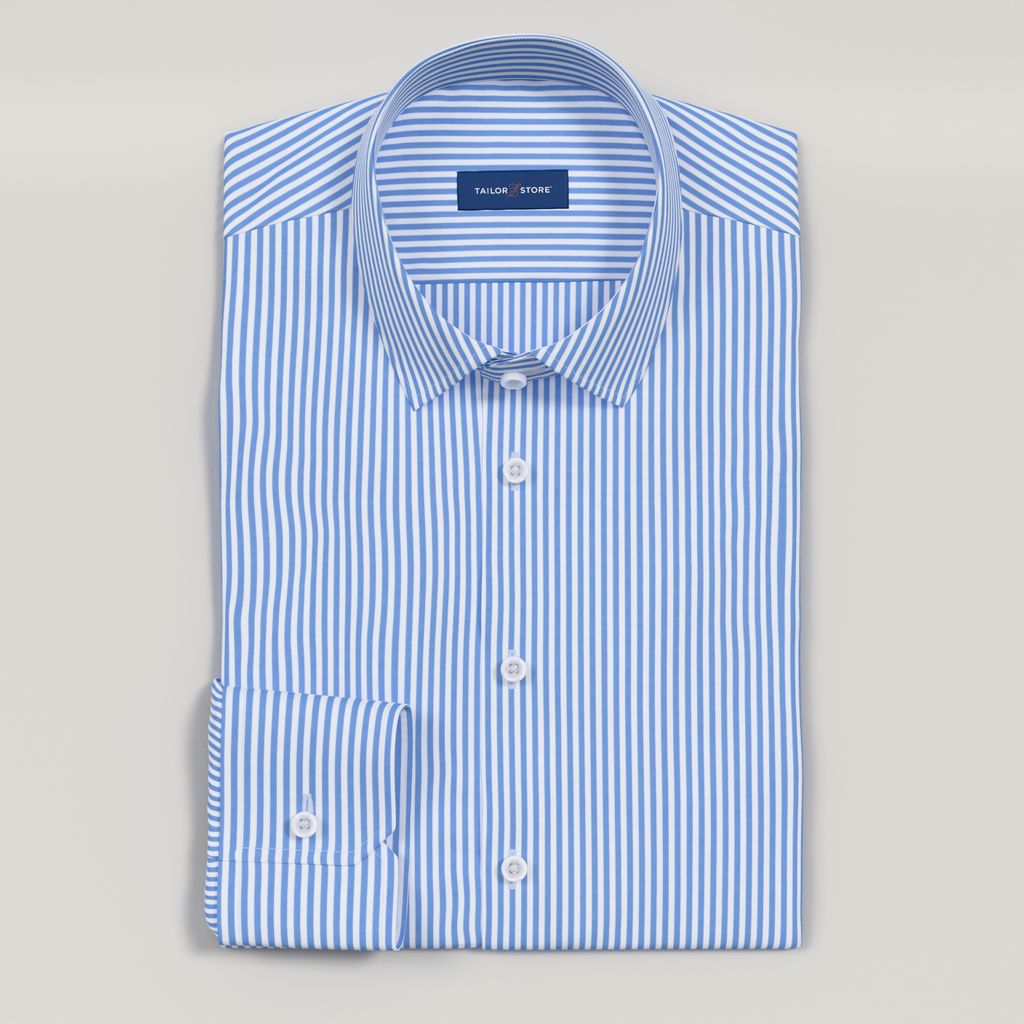 Mittelblau gestreiftes Business-Hemd