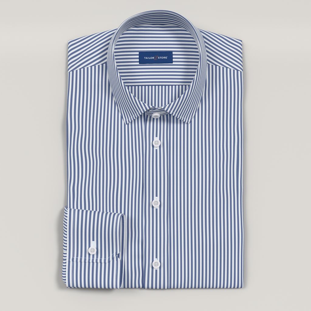 Dunkelblau gestreiftes Business-Hemd