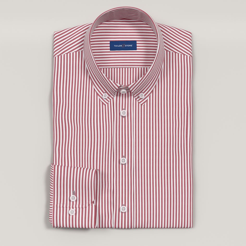 Red striped business shirt 
