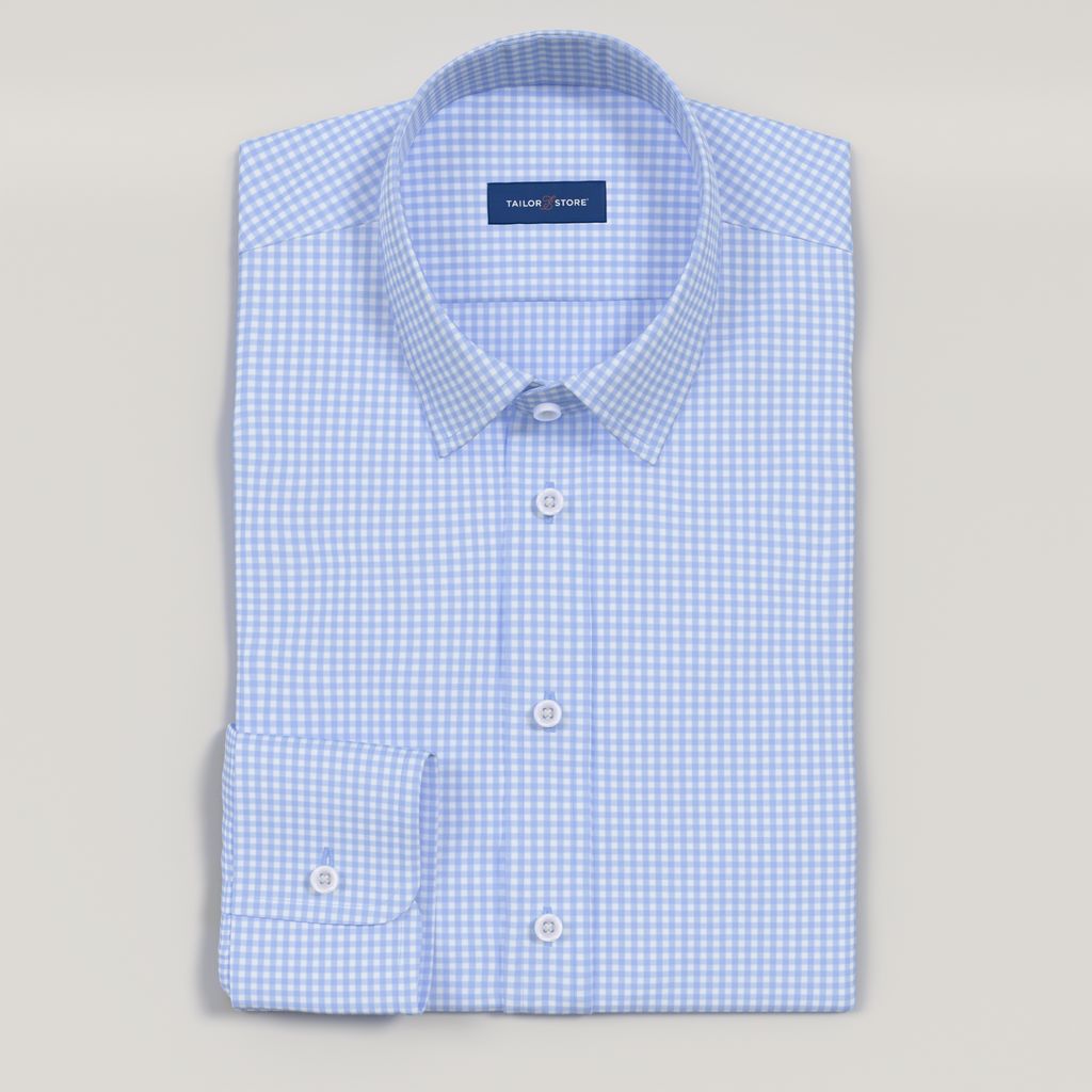 Light blue checkered business shirt