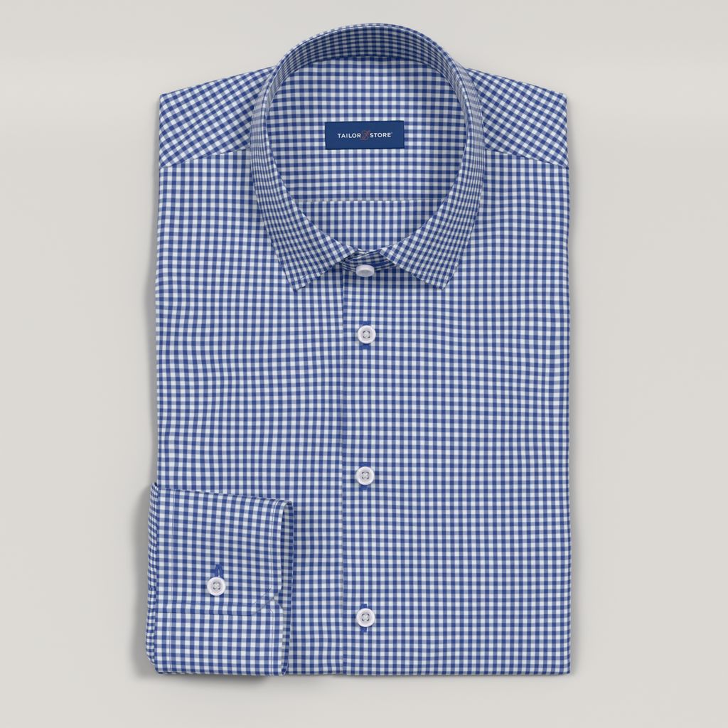 Dark blue checkered business shirt