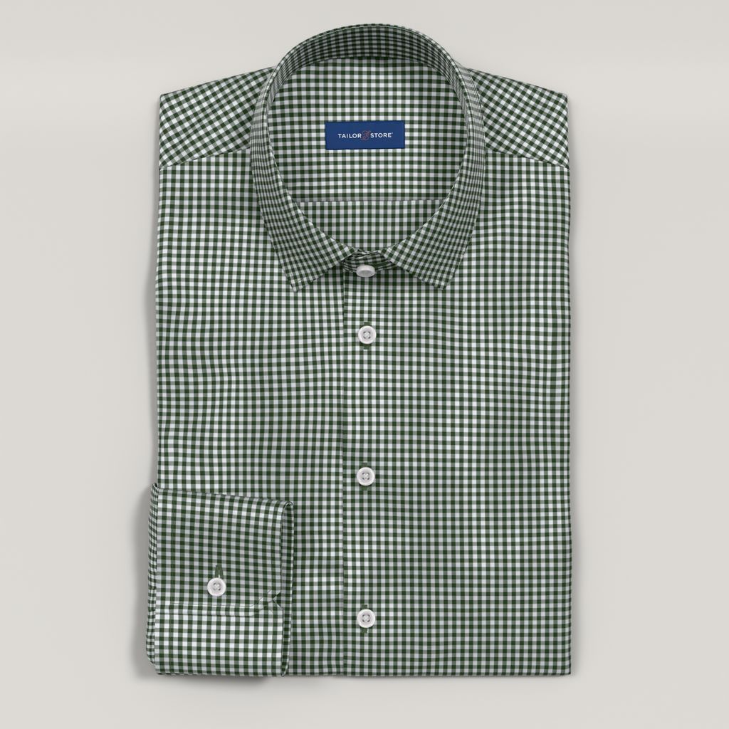 Checked green business shirt
