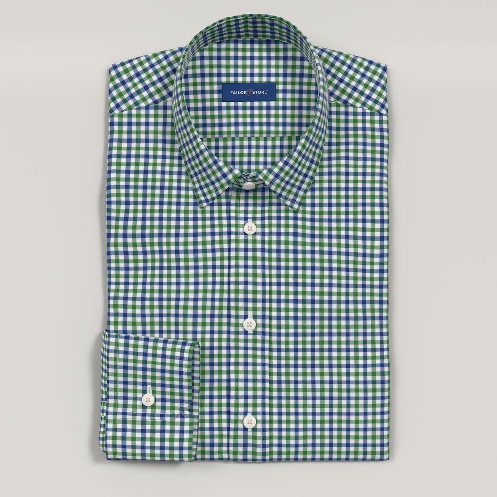Camisa business verde aos quadrados