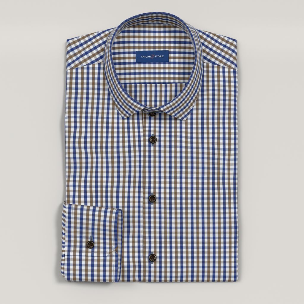 Brown Checked Business Shirt