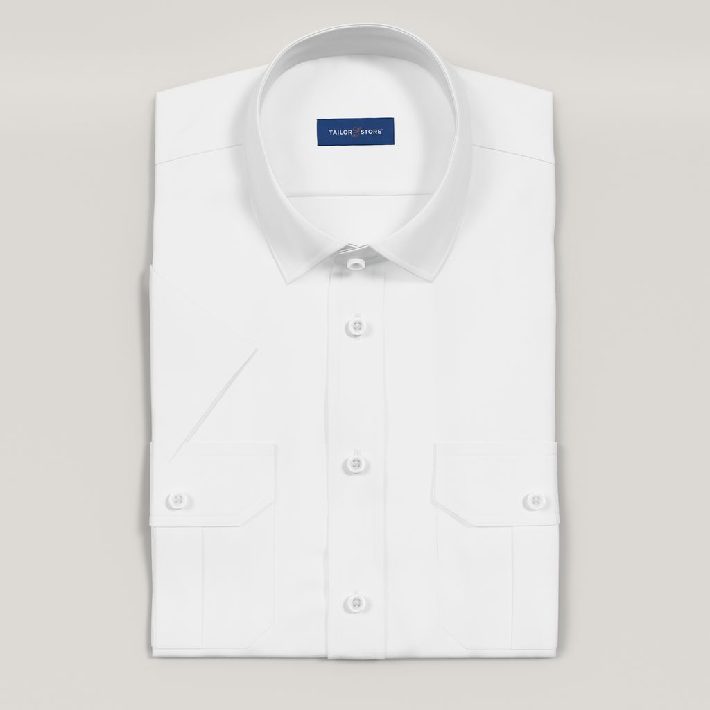 White short sleeve pilot shirt
