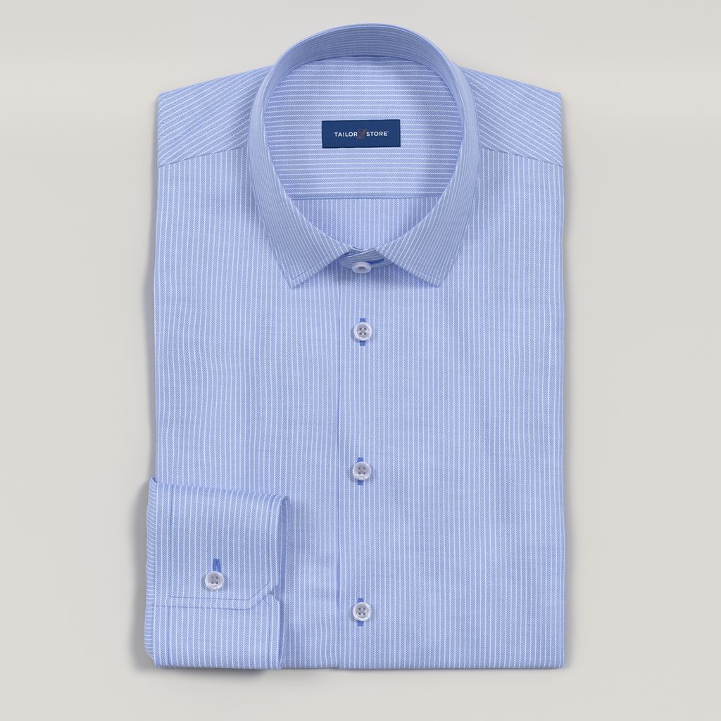 Chemise business sans repassage dans un motif à rayures bleu