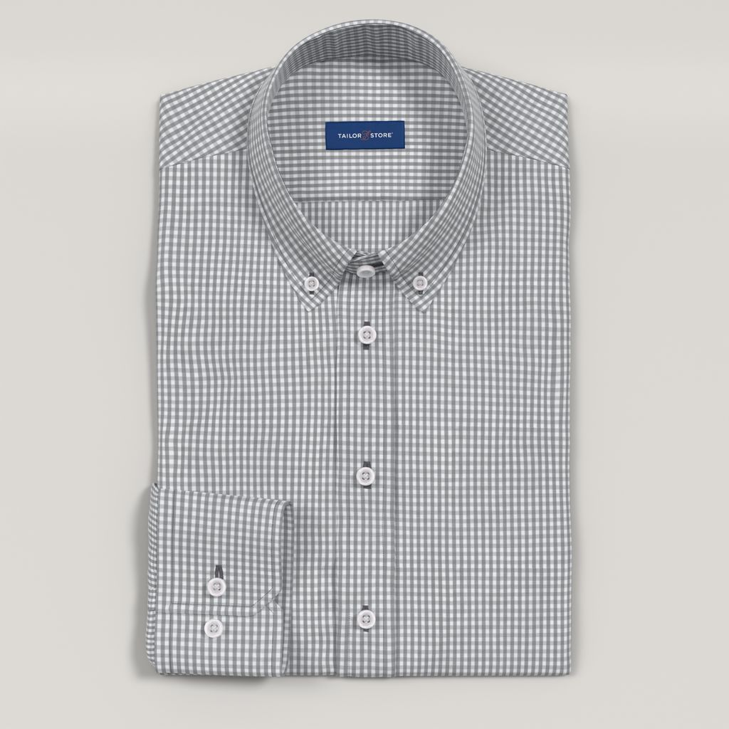 Gray checkered business shirt