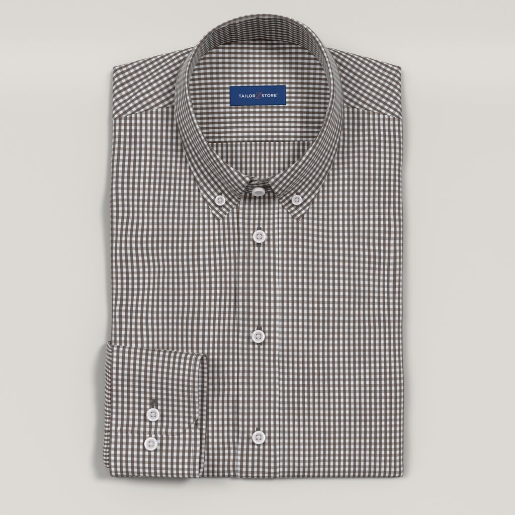 Brown checkered business shirt