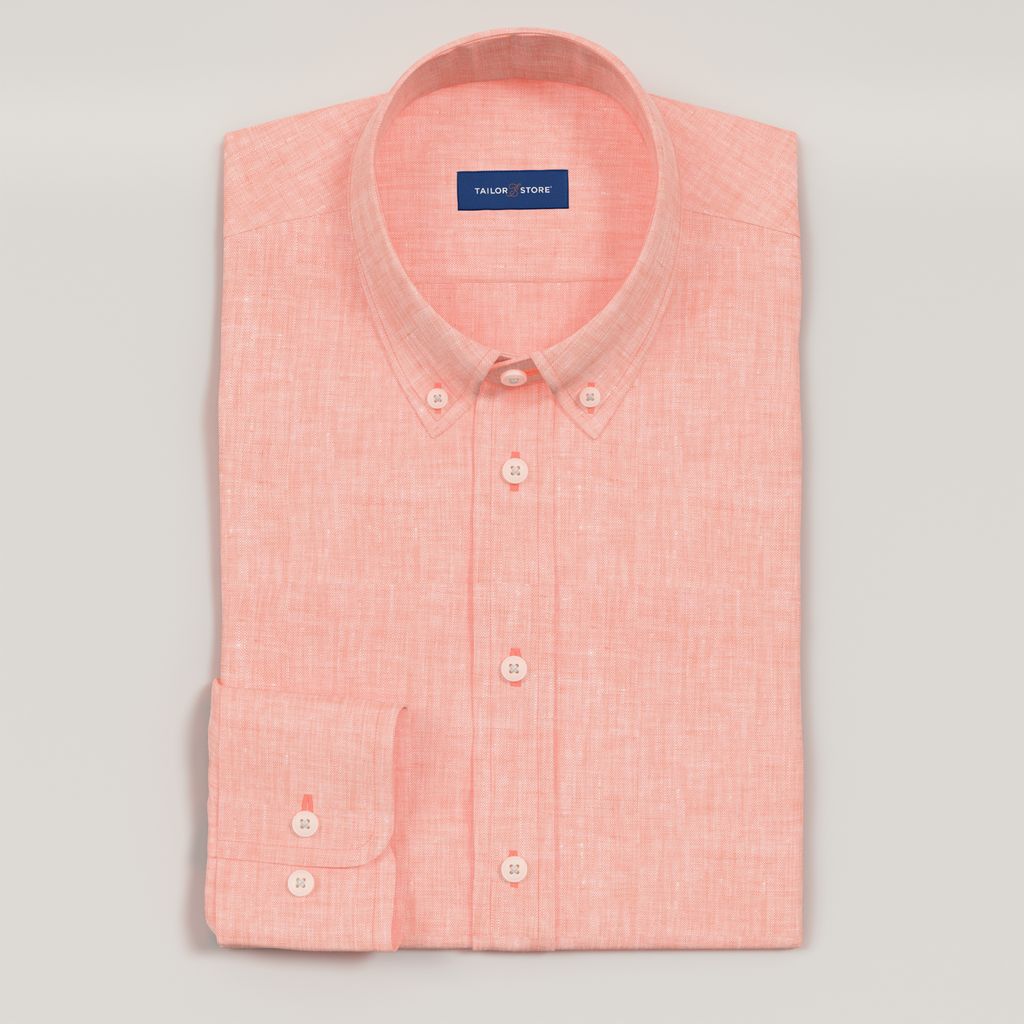 Peach melange linen shirt