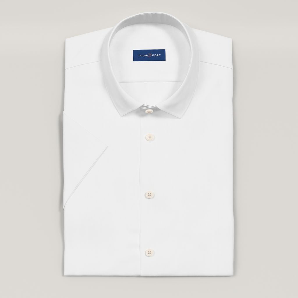 White short-sleeved linen shirt