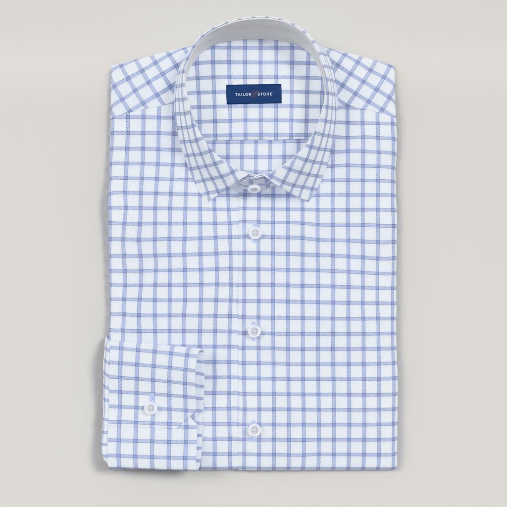 Blue striped non-iron business shirt