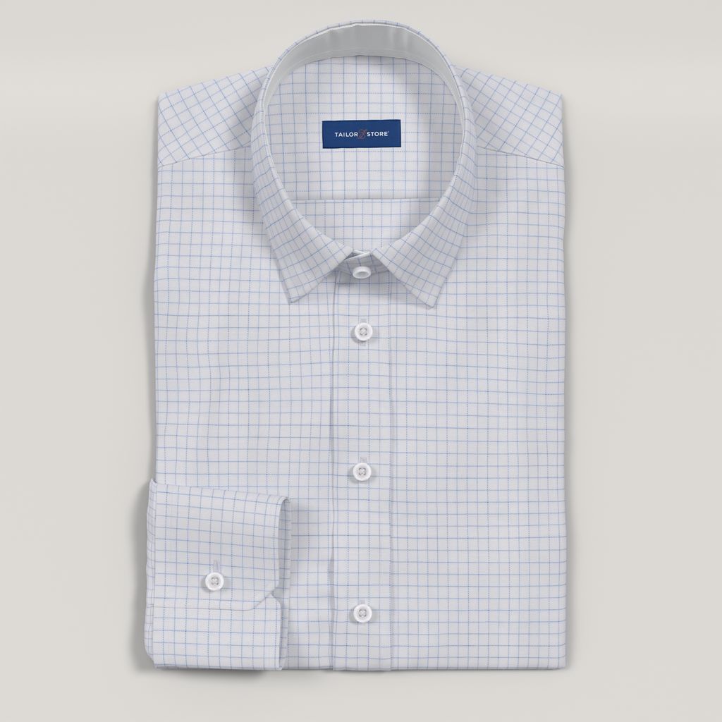 chemise-business-à-carreaux-blancs-sans-repassage