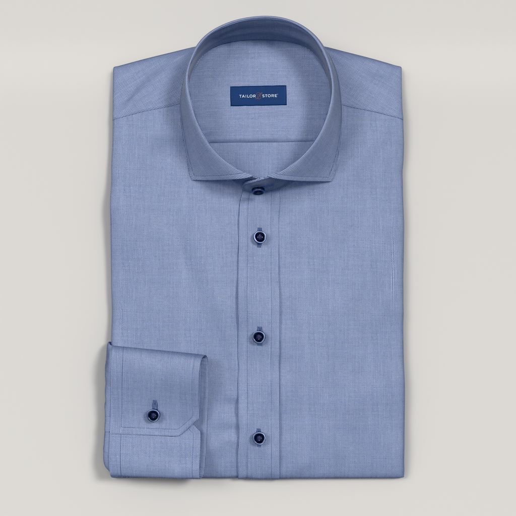 Blue checkered non-iron business shirt