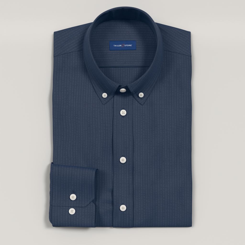 Navy seersucker shirt