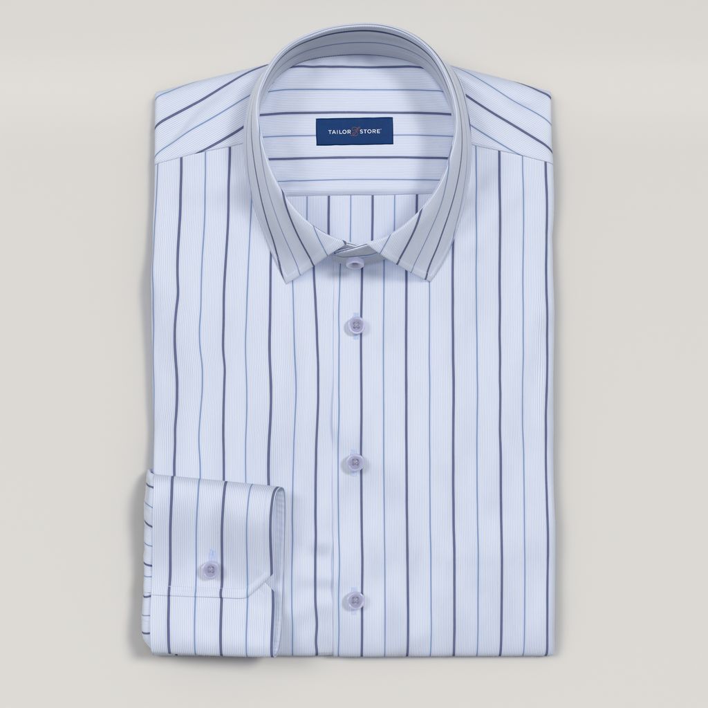 Camicia business azzurra con righe larghe