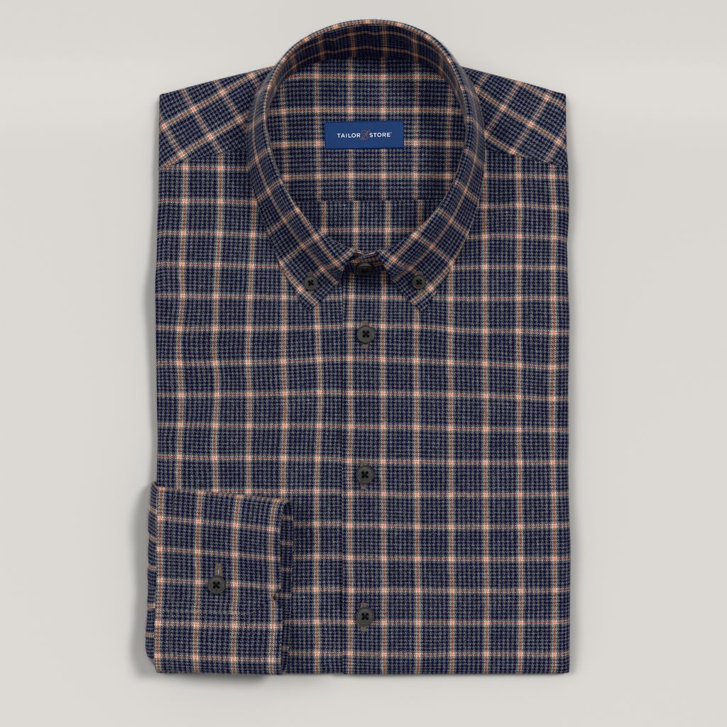 Navy checkered flannel shirt