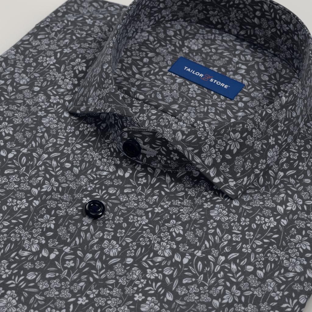 Navy shirt with floral print