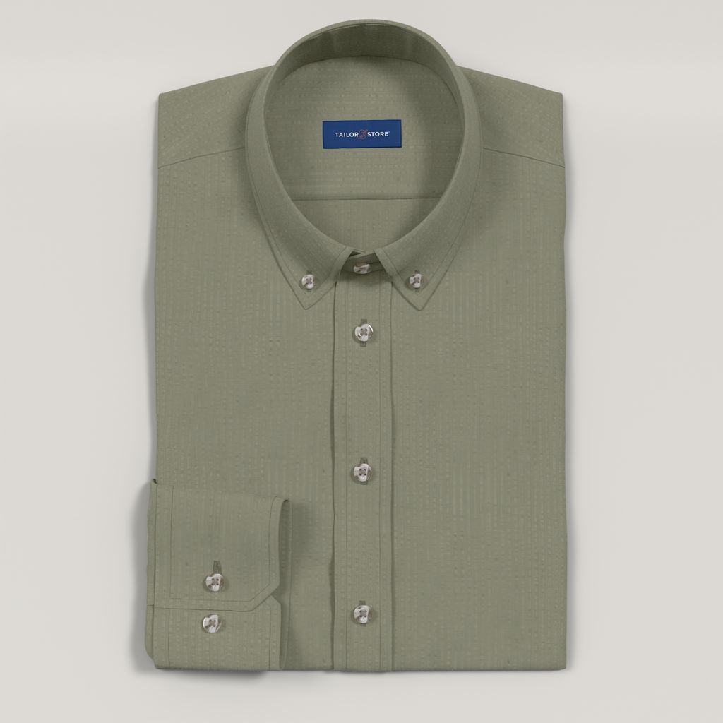 Chemise en seersucker vert sauge