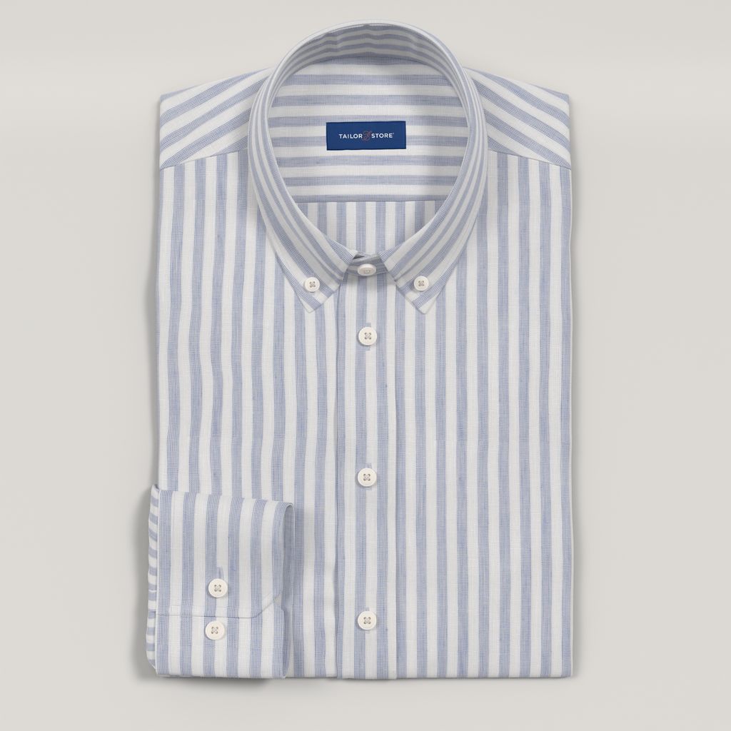 Chemise en lin mélangé bleu clair