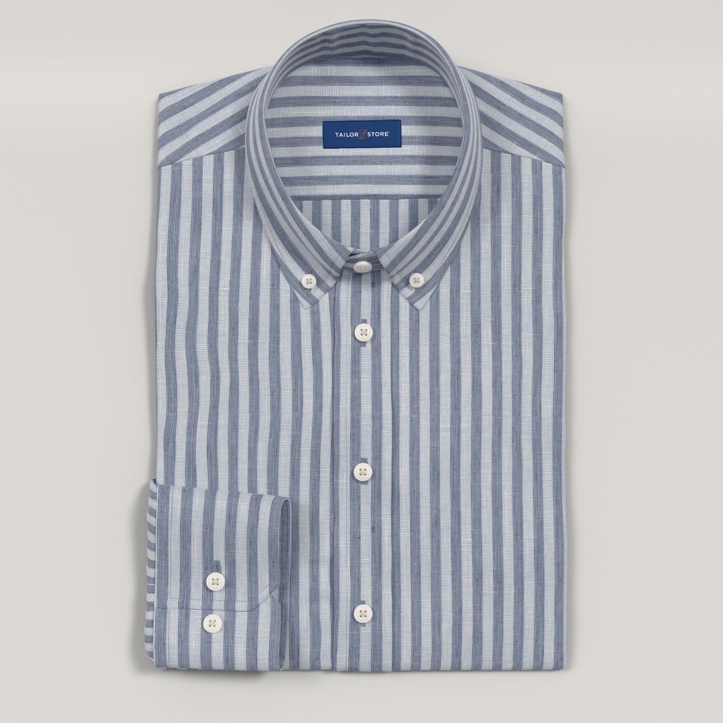 Dark Blue Linen Blend Shirt