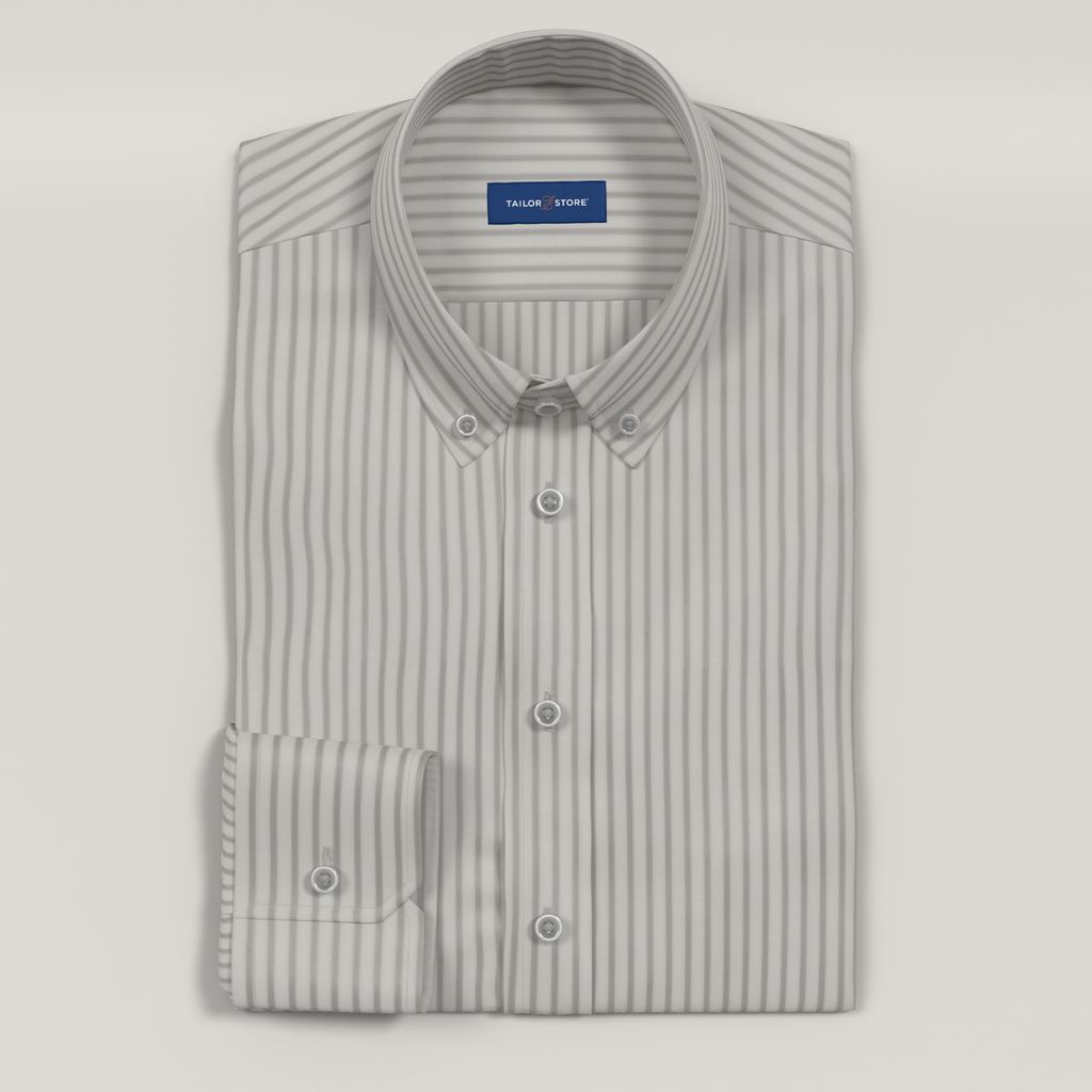 Grau gestreiftes Twill-Hemd