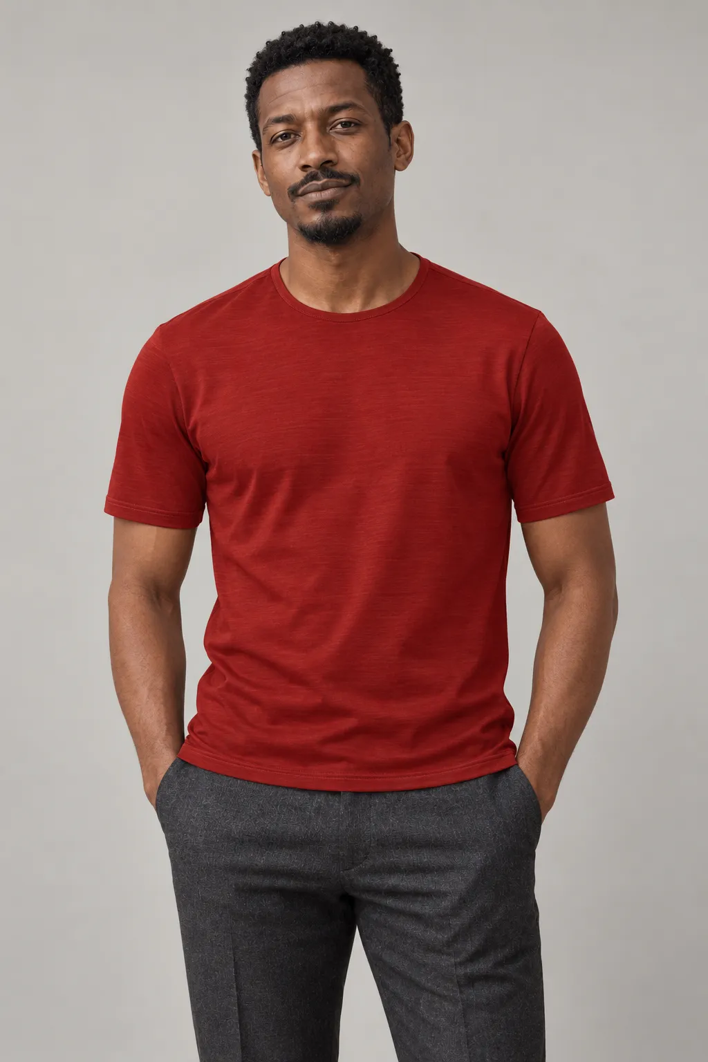 Bright Red Merino Wool T-Shirt