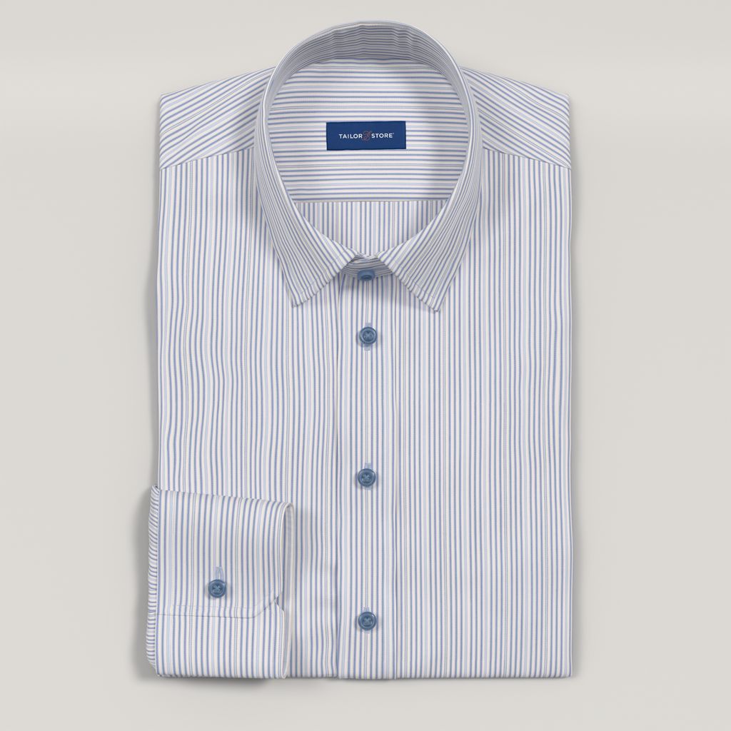 Men’s Custom Light Blue Striped Shirt