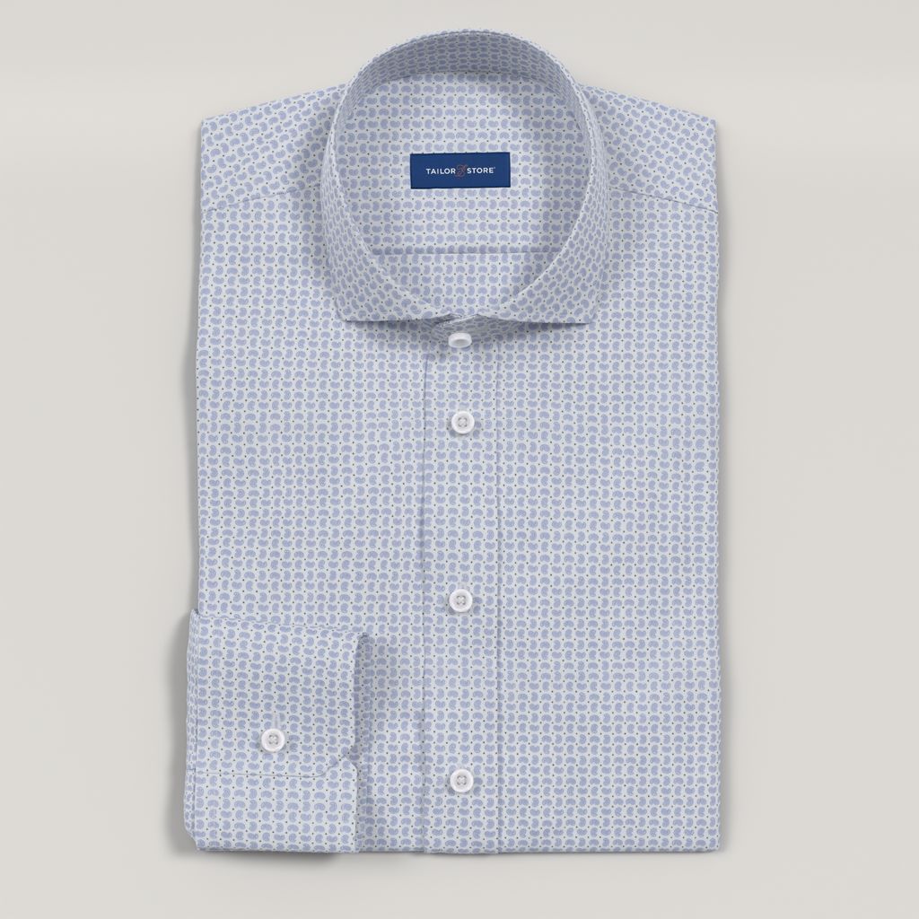 Men’s Custom Light Blue Paisley Cotton Shirt 