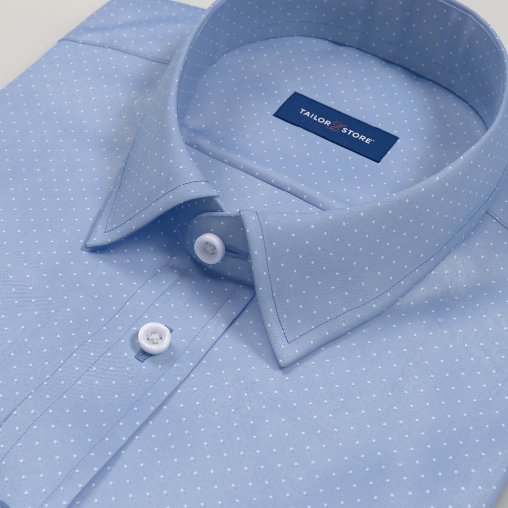 Light blue dress shirt with white dots