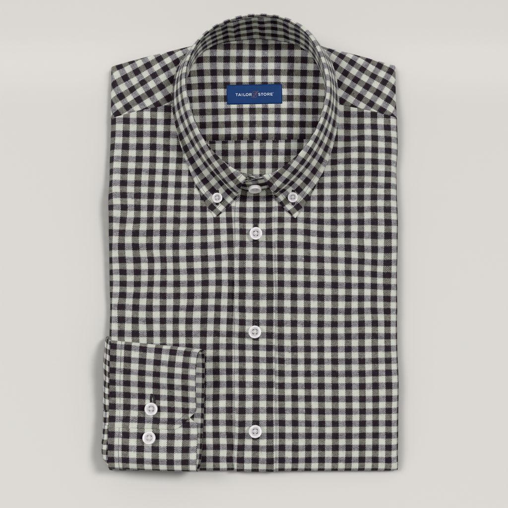 Chemise en flanelle à carreaux noirs et verts