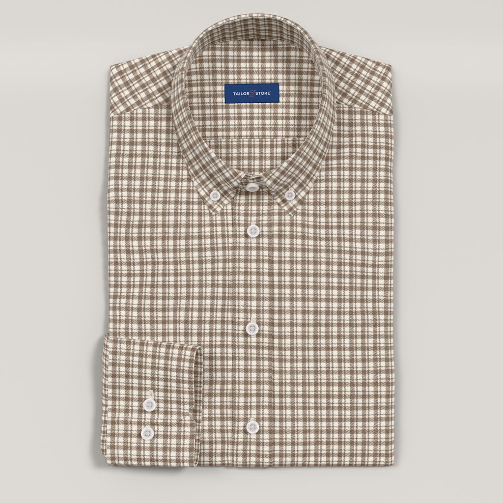 Light brown checkered flannel shirt