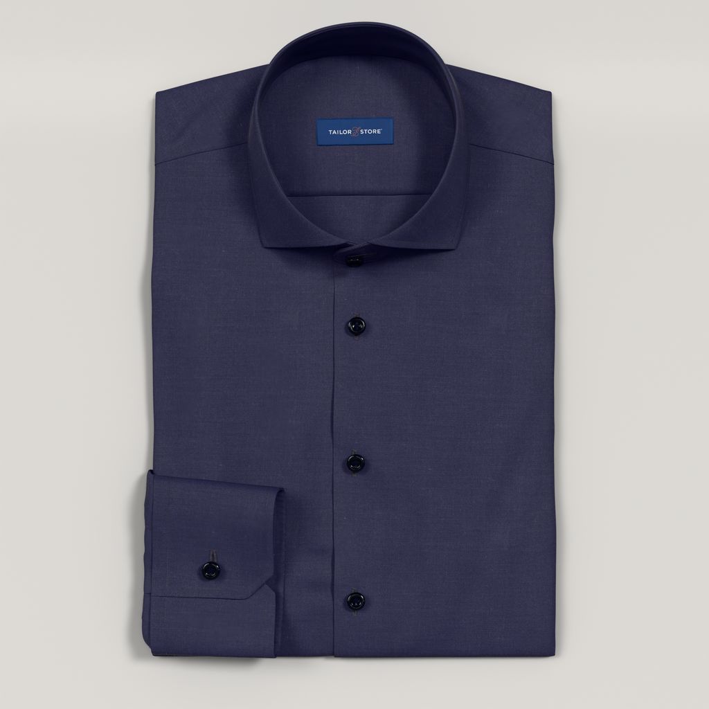Navy easy iron twill business shirt