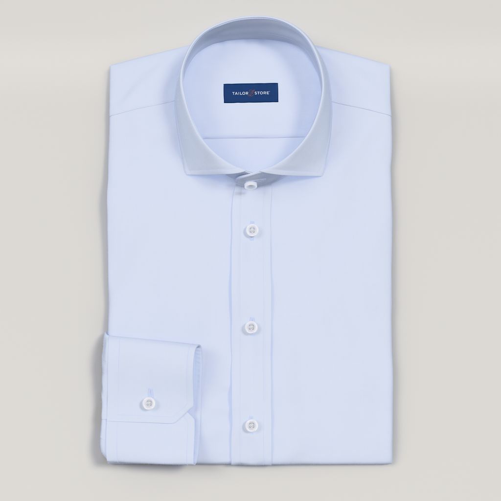 Light blue poplin easy iron shirt
