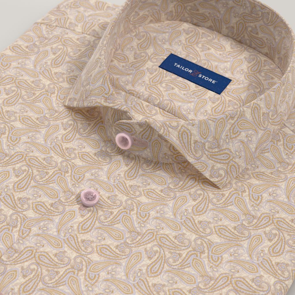 Purple and orange paisley sateen shirt
