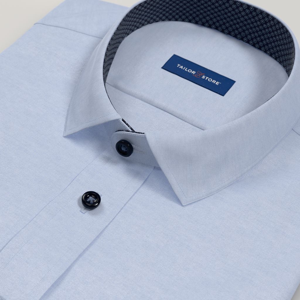 Blue Oxford dress shirt with navy contrast
