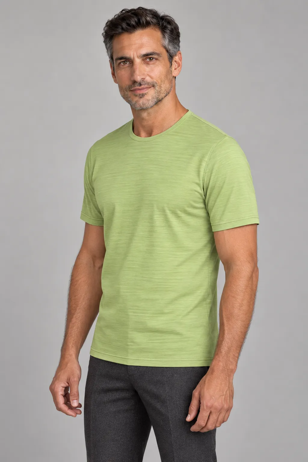 Light green Merino T-shirt in 100% wool