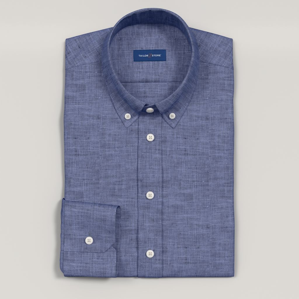 Navy melange linen shirt