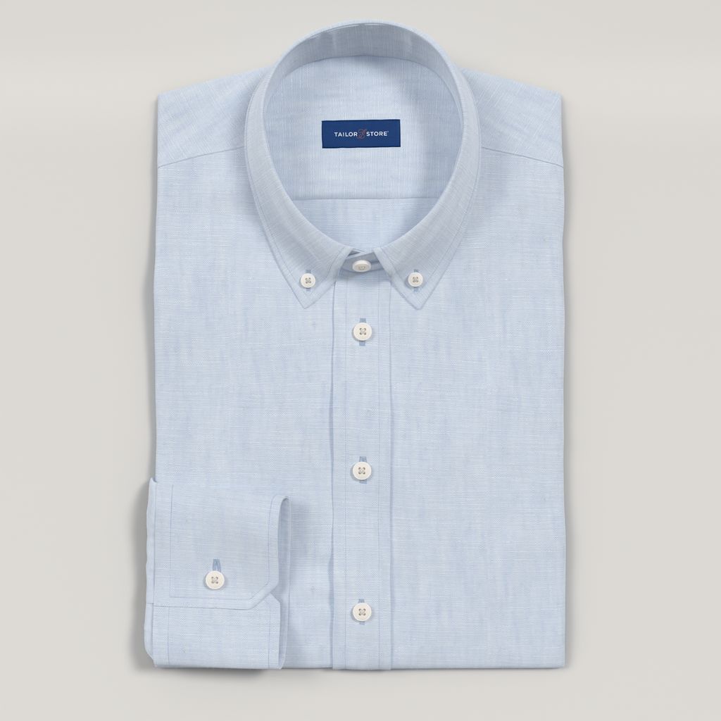 Light blue melange linen shirt