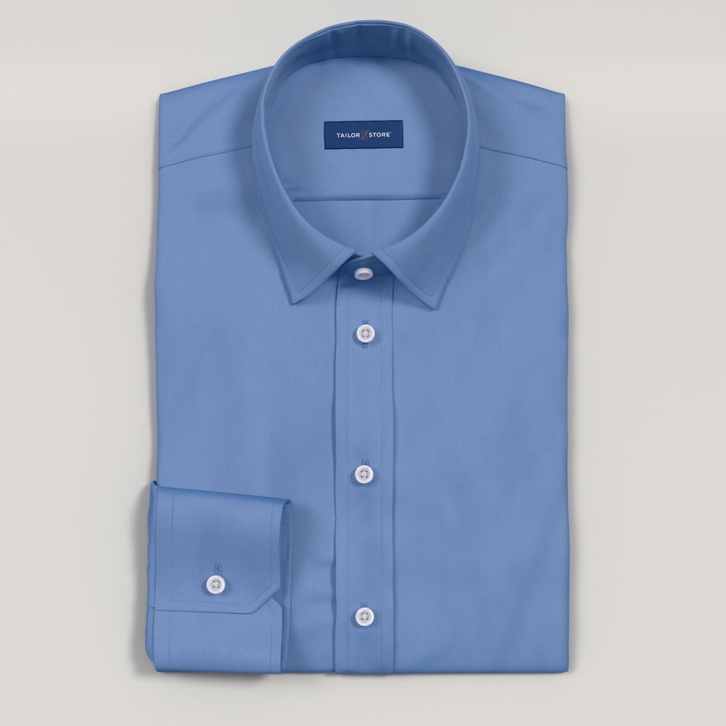 Soft blue satin dress shirt
