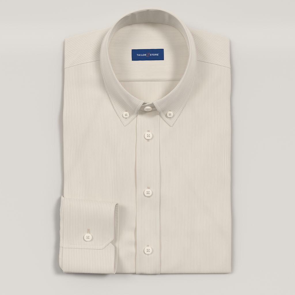 Ivory striped seersucker shirt