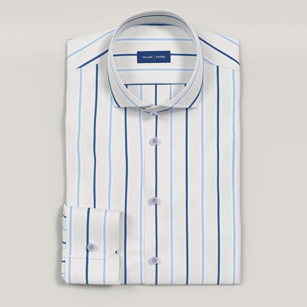 Blue striped cotton dress shirt