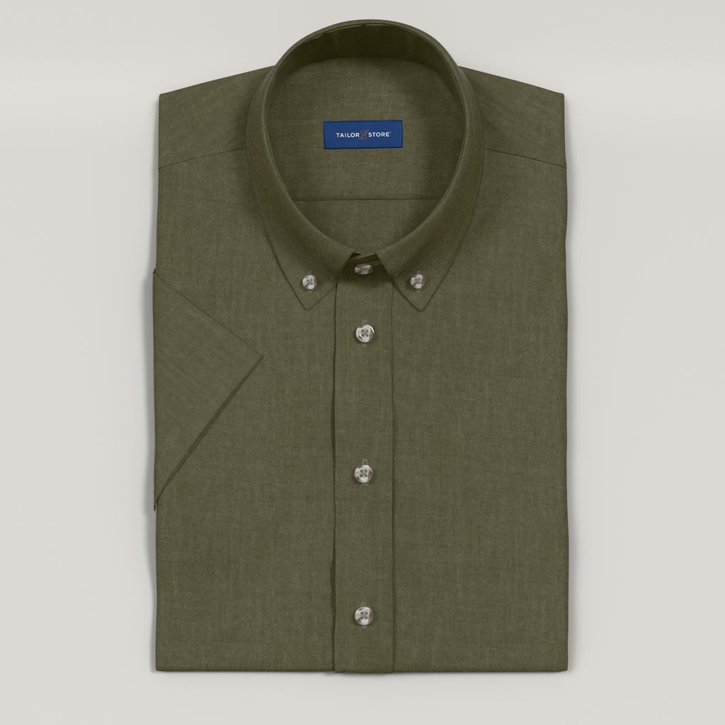 Dark green short sleeved linen shirt