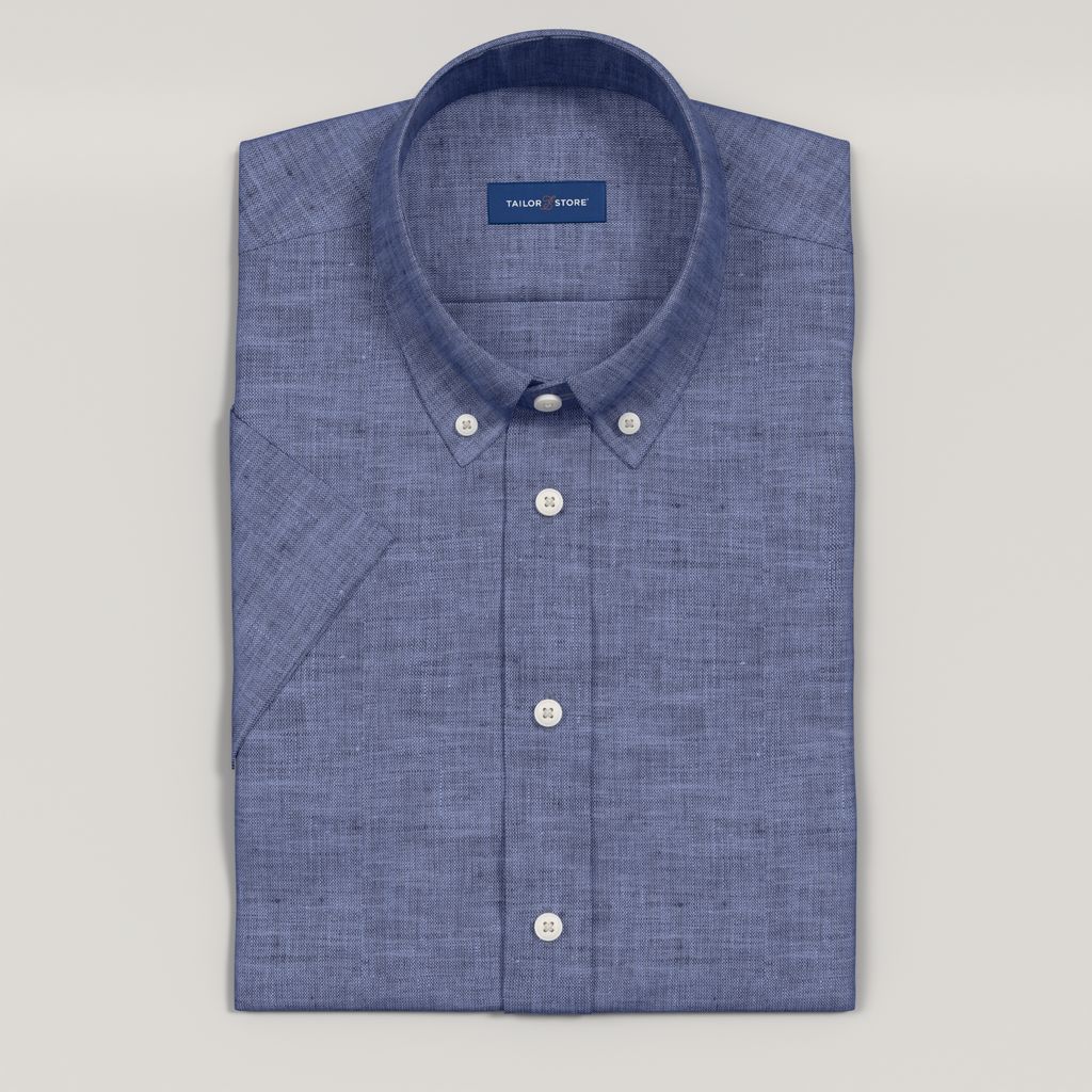 Navy short sleeved linen shirt